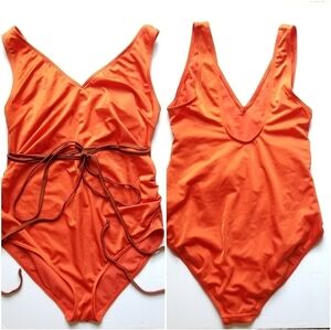 ASOS Vibrant Orange Swim Bathing Suit, size 8
